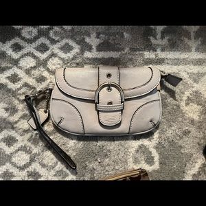 Coach slate fold over wristlet